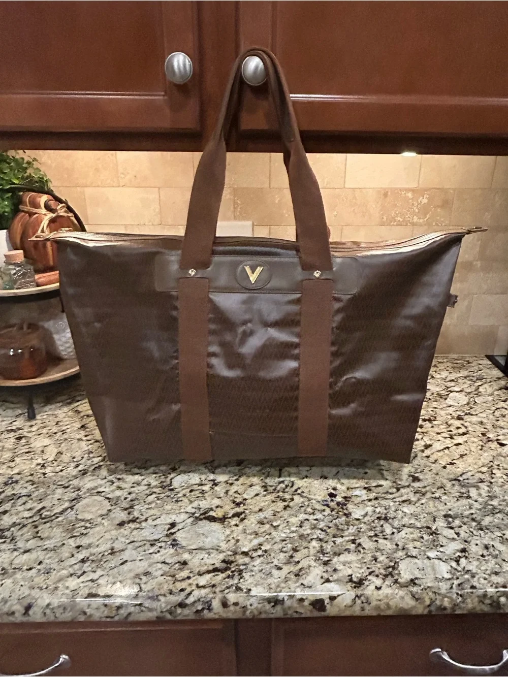 Mario Valentino Travel Duffel bag Brown Unisex Authentic Vintage with coa